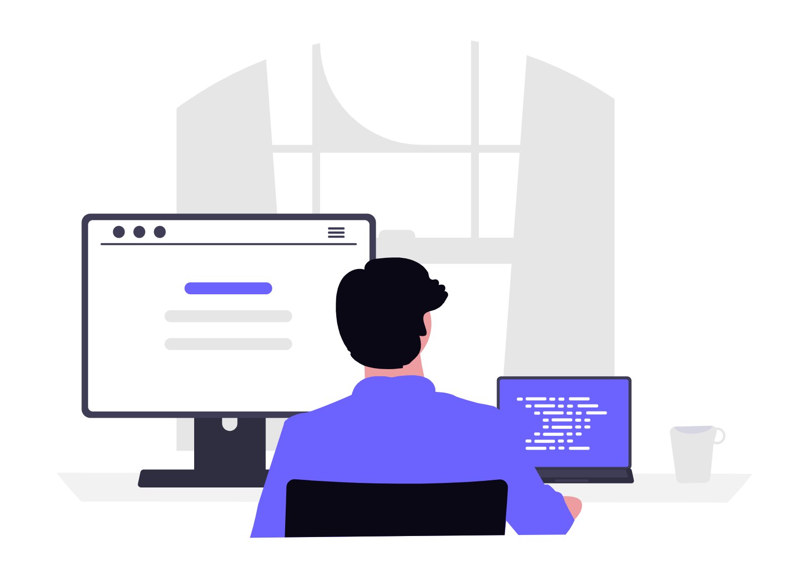 Developer at workstation